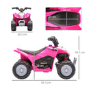 Quad Elettrico per Bambini licenza ufficiale HONDA con Luci LED Clacson e Pedale Rosa  