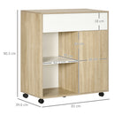 Carrello da Cucina 81x39,6x90,3 cm con Ruote in Legno Naturale