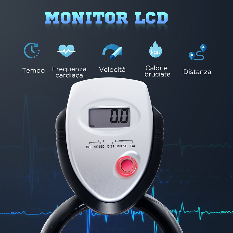 Cyclette Volano da 10kg 47x120x104,5-117 cm con Schermo LCD e Resistenza Magnetica