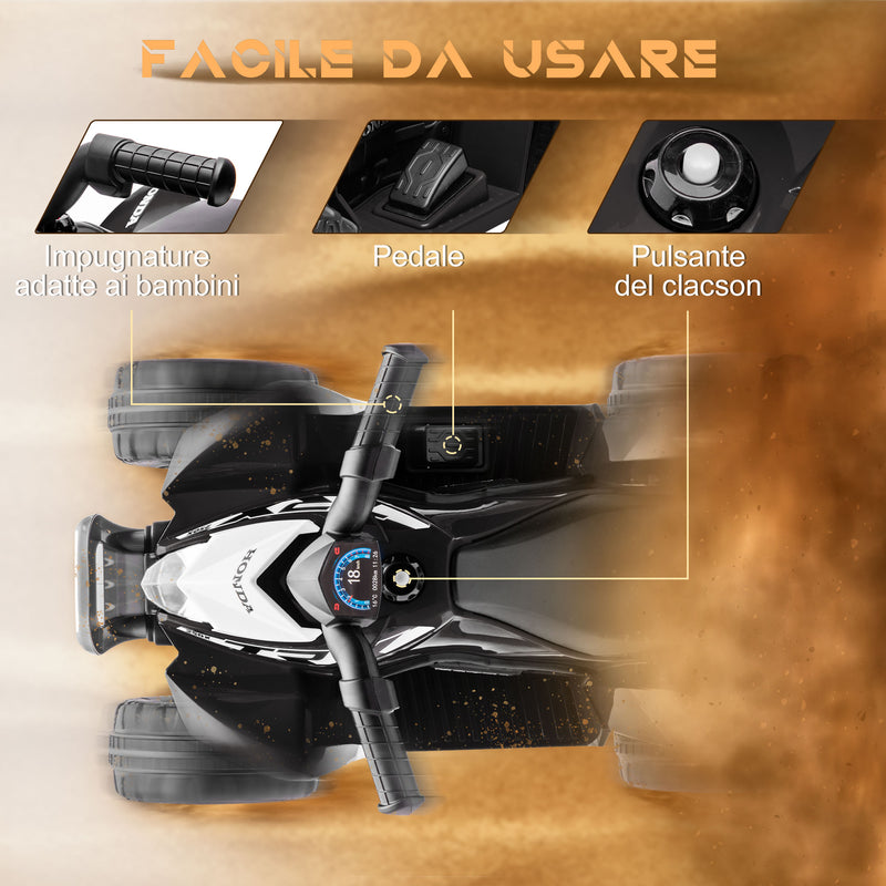 Quad Elettrico per Bambini 6V Honda TRX 250X Nero