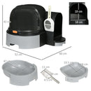 Lettiera per Gatti Chiusa con Coperchio Vassoio Estraibile e Paletta 52x60x42 cm Grigio Scuro  