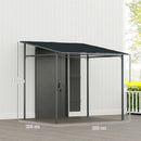 Gazebo Pergola Addossata Inclinata con Chiusure a Strappo 238x238x235-194 cm Grigio Scuro    