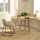 Set 2 Sedie da Pranzo Stile Boho da Interno con Schienale Basso e Braccioli 56x59x74 cm in Rattan PE Giallo