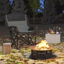 Sedia da Campeggio Pieghevole 99x71x103 cm con 2 Portabicchieri e Tasche Laterali Grigio e Nero   