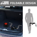 Carrello per Kayak e Canoa Pieghevole con Imbottiture Antiscivolo  in Alluminio Argento Nero e Rosso