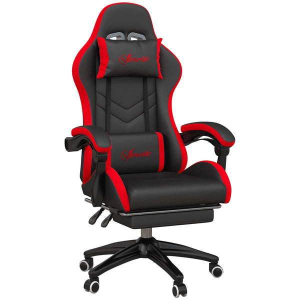 Sedia da Gaming Altezza Regolabile e Schienale Reclinabile 65x65x121-129 cm Nero e Rosso acquista