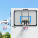 Canestro Basket da Esterno Tabellone Infrangibile da Muro 113x61x73 cm   