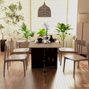 Tavolo Pieghevole Salvaspazio 140x75x74 cm con Ruote e Ripiani Rovere e Nero  