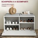 Mobile Guardaroba per Ingresso Appendiabiti Specchio Panca Scarpiera Bianco    