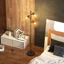 Lampada da Terra 3 Luci Orientabili 40W 41x28x169 cm in Metallo Nero 