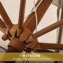 Ombrellone da Giardino Ø264x240 cm Inclinabile con Prese d'Aria Crema   