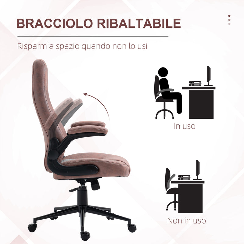 Sedia da Ufficio 67x70x114-124 cm in Tessuto in Microfibra Rosso e Grigio Chiaro