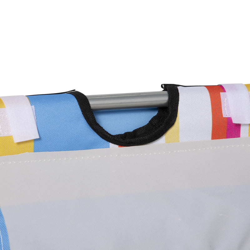 Set 2 Sdraio da Spiaggia 53x124x35-45 cm con Schienale Regolabile e Poggiatesta Multicolore   