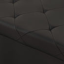 Panca Contenitore Pieghevole 84L 76x38x38 cm in Finta Pelle Nero