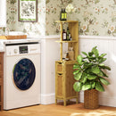 Mobile a Colonna 2 Ripiani 2 Armadietti 18x30x120 cm in bambù laccato e MDF Colore Legno   