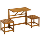 Set Tavolo e 3 Sedie da Giardino Pieghevoli in Legno Teak