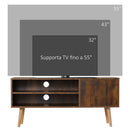 Mobile Porta TV fino a 55" 110x40x50 cm con Vano Aperto e Armadietto in Legno Marrone