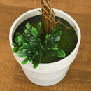 Set 2 Piante Artificiali Alberi di Bosso da Interno ed Esterno Ø28x60 cm con Vaso Verde