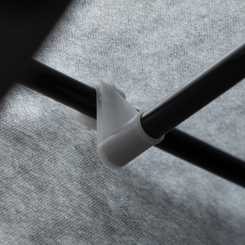 Armadio Guardaroba da Campeggio 125x43x162,5 cm con 8 Ripiani e 2 Barre Grigio Carbone   