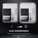 Specchio Bagno con Luci LED  3 Tonalità 70x50 cm Interruttori Touch e Funzione Antiappannamento   