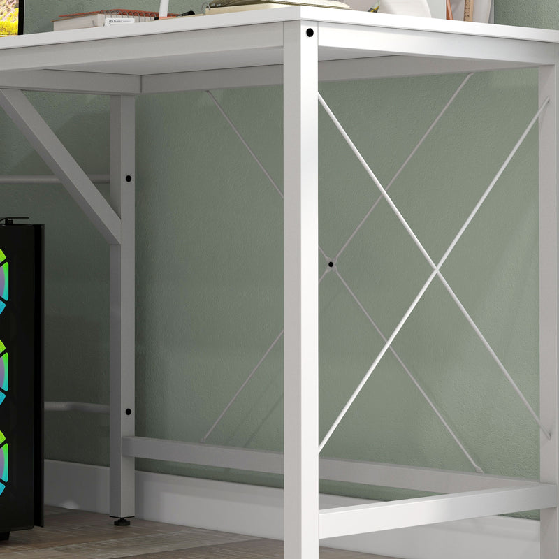 Scrivania Angolare Piedini Regolabili 150x150x76 cm Bianca  