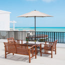 Ombrellone da Giardino Rotondo Ø196x204 cm in Alluminio e Poliestere Crema    