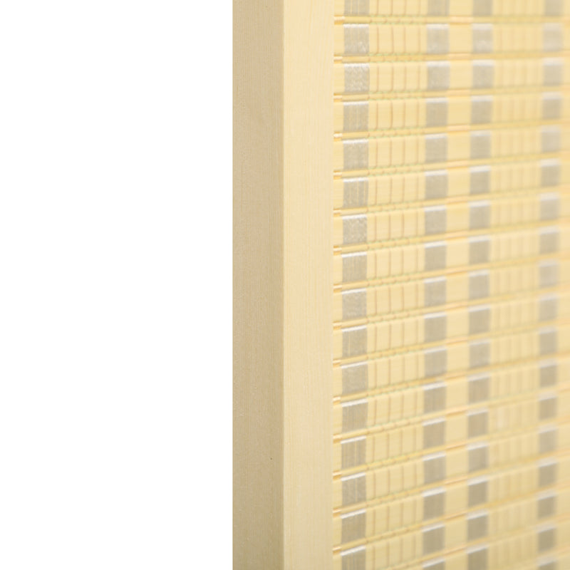 Paravento Separè 4 Pannelli H180 cm in Legno e Bambù Naturale