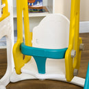 Set Gioco 8 in 1 per Bambini 2 Scivoli Altalena Canestro Tunnel Giallo   