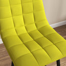 Set 2 Sgabelli da Cucina Stile Nordico 45x47x84 cm in Tessuto Effetto Velluto Giallo  