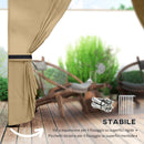 Gazebo da Giardino 335x335x285 cm Protezione UV e Tetto a 2 Livelli Beige   