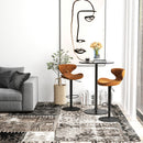 Tavolo Alto da Bar Moderno Rotondo con Base Ø70x102 cm in Acciaio e Piano in MDF Nero