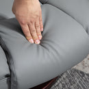 Poltrona Reclinabile 85x82x106 cm con Poggiapiedi in Pelle PU e Acciaio Grigio 