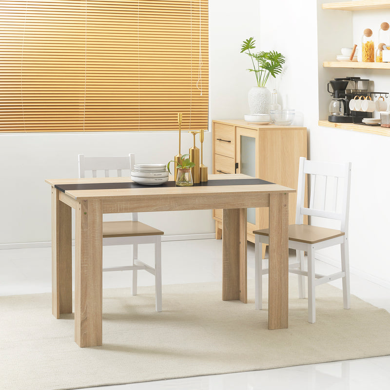 Tavolo da Pranzo Moderno per 4-6 Persone 120x69x75 cm Nero e Legno 