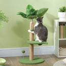 Albero Tiragraffi per Gatti Palo in Juta Piattaforme in Peluche e Palline Ø40x83 cm Verde