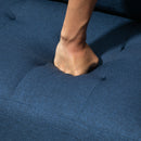 Poltrona 76x70x87 cm in Tessuto Effetto Lino Blu