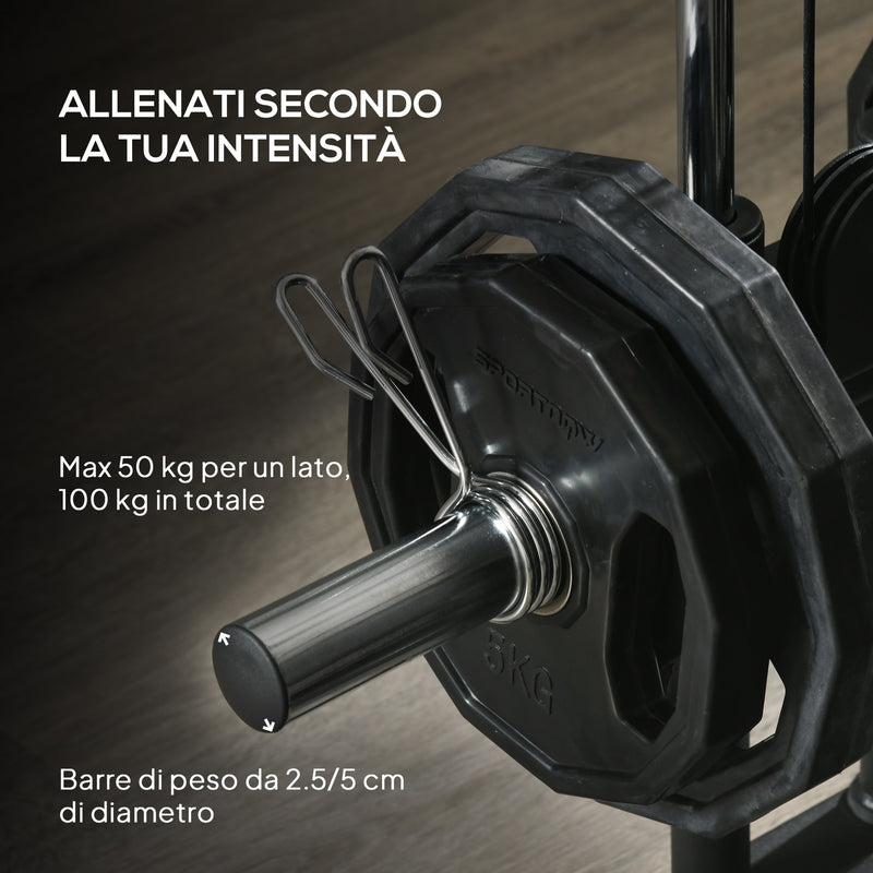 Stazione Fitness per Allenamento Totale 170x139x200 cm Power Tower in Acciaio Nero  