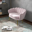 Divano 2 Posti 130x77x77 cm in Velluto Rosa  