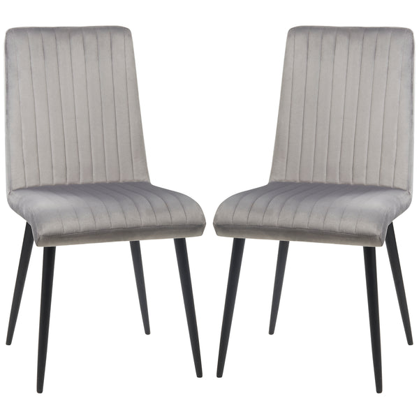 sconto Set 2 Sedie Imbottite 43x58x90 cm in Tessuto Grigio e Nero