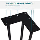 Set 4 Gambe per Tavolo 12x12x71 cm in Acciaio Preforato Nero
