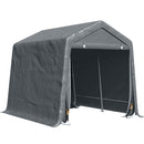 Tenda Garage 240x200x202 cm per Veicoli e Biciclette in Metallo e Tessuto PE Grigio Scuro  