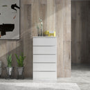 Cassettiera 5 Cassetti 55x33x100 cm Design Moderno in Legno Bianco 