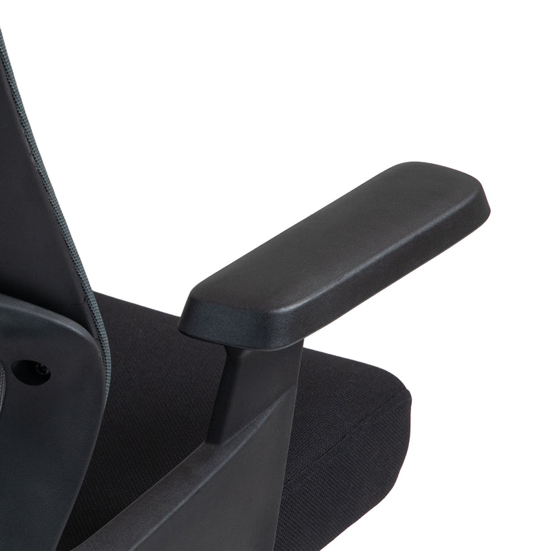 Sedia Poltrona Operativa con Supporto Lombare Altezza Regolabile Nero   
