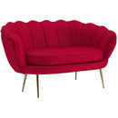 Divano 2 Posti 130x77x77 cm in Velluto Rosso Scuro  