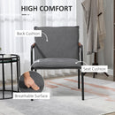 Sedia Imbottita 65,5x85x85 cm  in Tessuto Effetto Lino Grigia