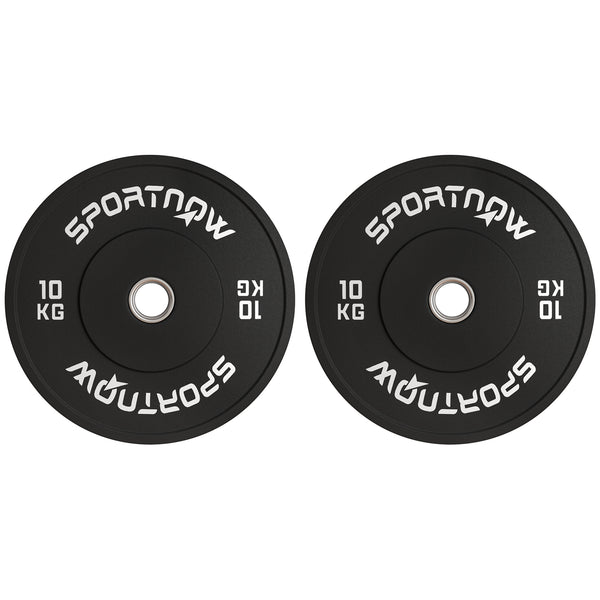 prezzo Set 2 Dischi Pesi da 10kg con Foro da 2"/5 cm per Manubri e Bilancieri in Gomma Nero