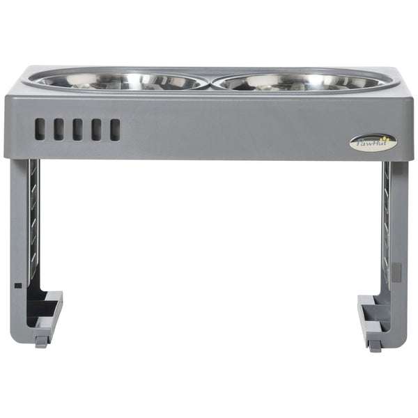 online Set 2 Ciotole per Cani 1,2 Litri 44x27,7x28 cm in ABS e Acciaio Grigio