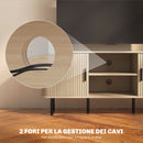 Mobile TV fino 55"" 2 Armadietti e 2 Ripiani 120x40x55 cm in Legno Canettato Rovere e Nero 