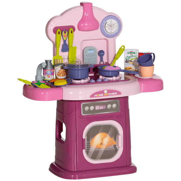 Cucina Giocattolo per Bambini 51x21x60 cm 38 Pezzi e Suoni Realistici Rosa sconto