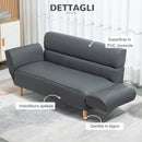 Divano 2 Posti 164x71x75 cm in PVC Grigio
