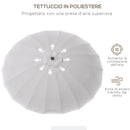 Ombrellone Rotondo Ø250x240 cm a 18 Stecche in Metallo e Poliestere Grigio  